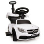 Masinuta Ride-On pentru copii, Mercedes AMG, cu melodii si clanxon, spatar si balustrade de protectie, volan multimedia si maner de ghidare, Alba - 3