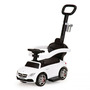 Masinuta Ride-On pentru copii, Mercedes AMG, cu melodii si clanxon, spatar si balustrade de protectie, volan multimedia si maner de ghidare, Alba - 5