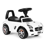 Masinuta Ride-On Pentru Copii, Mercedes SLS AMG, Cu Melodii Si Claxon, Spatar De Protectie, Volan Multimedia, Alba
