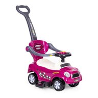 Masinuta Ride-On pentru copii, Multistore, Quick Coupe, cu melodii si clanxon, spatar si balustrade de protectie, volan multimedia si maner de ghidare, Violet