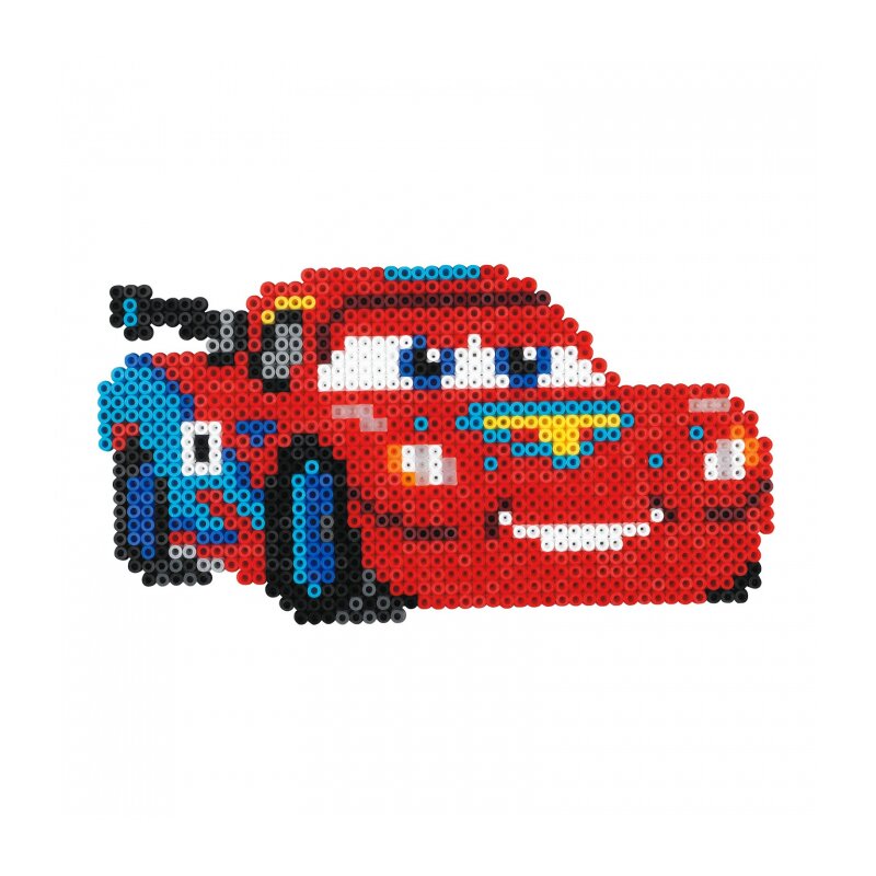 Hama - set margele de calcat masinute disney fulger mcqueen in cutie, 4000 buc midi