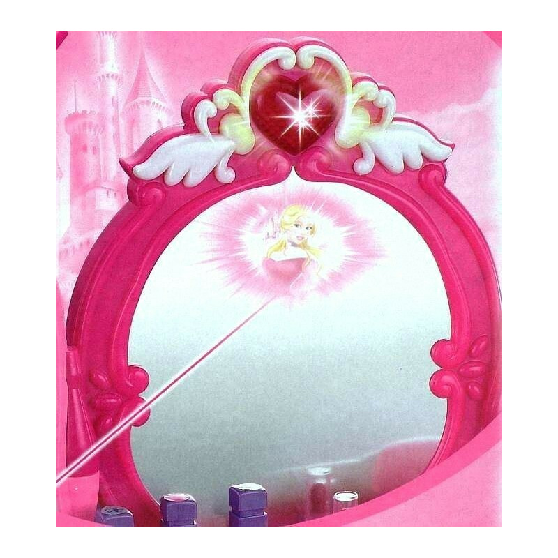 Masuta de machiaj MalPlay cu oglinda si taburet lumini sunete si accesorii (resigilat)
