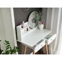 Masuta de toaleta, Jokomisiada, ZA4820, Din lemn, Pentru machiaj, Include masa, scaun, sertare, oglinda, 120 x 80 x 39 cm, Alb - 5