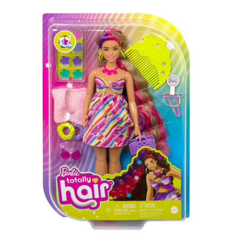 Mattel - BARBIE TOTALLY HAIR PAPUSA BARBIE SATENA