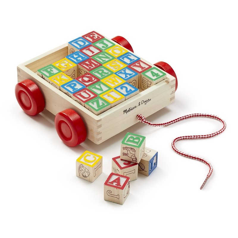 Melissa & doug - melissa&doug - carucior cu cuburi abc