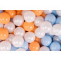 MeowBaby    Set bile din plastic pentru centru de joaca 7cm, 200 buc: Baby Blue   Alb Perlat   Portocaliu - 1