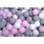 Meowbaby® - MeowBaby   Set bile din plastic pentru centru de joaca 7cm, 200 buc: Gri   Roz pastel   Alb - 1