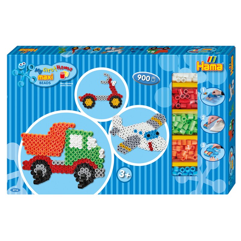 Hama - mijloace de transport - 900 margele maxi in cutie