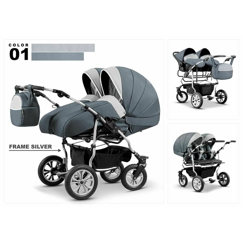Mikado - carucior gemeni duel lux d-01, gri