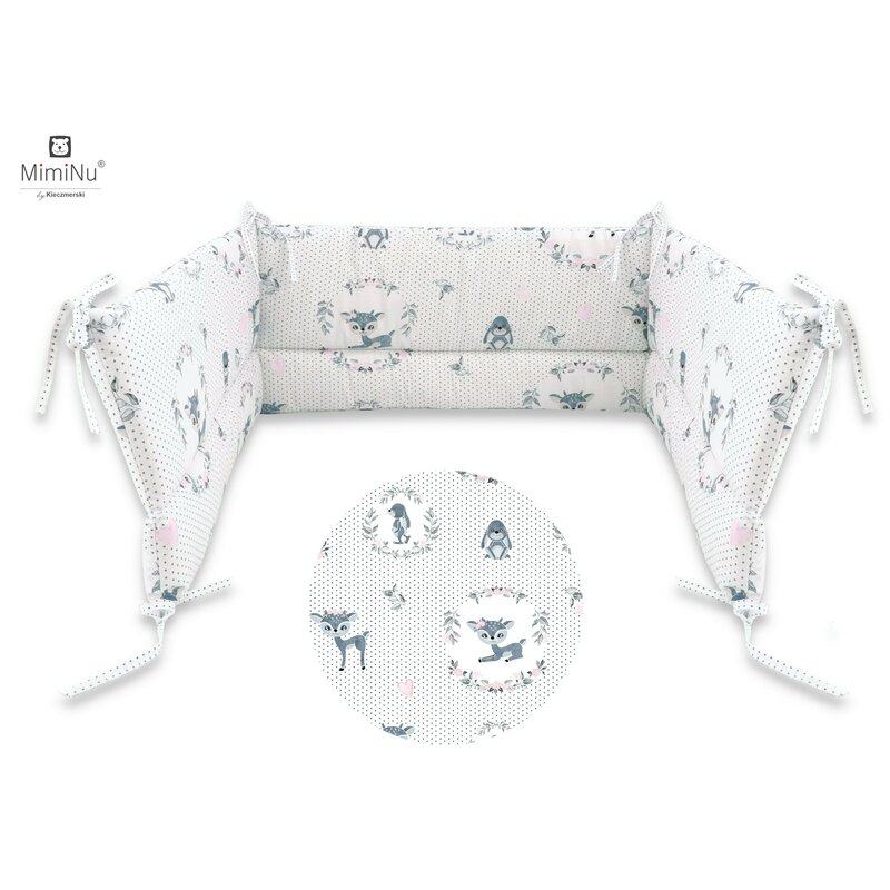 Miminu - aparatoare pentru patut 120x60 cm, din bumbac, deer dark mint
