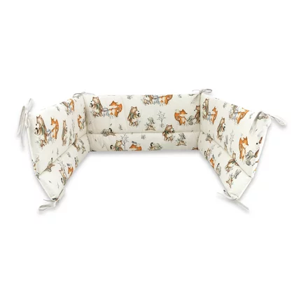 Aparatoare pentru patut, MimiNu, Din bumbac certificat Oeko Tex Standard 100, 180x30 cm, Cu panglici, Design, Time for fun