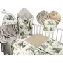 Aparatoare pentru patut, MimiNu, Din bumbac certificat Oeko Tex Standard 100, 180x30 cm, Cu panglici, Design, Calm Forest Natural - 3