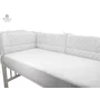 Aparatoare pentru patut, MimiNu, Din bumbac certificat Oeko Tex Standard 100, 180x30 cm, Cu panglici, Mini Gray Stars - 3