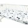 Cearceaf cu elastic, MimiNu, Pentru patut 120X60 cm, Din bumbac certificat Oeko Tex Standard 100, Dino Granat - 3