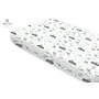 Miminu - Cearceaf cu elastic, Din bumbac certificat Oeko Tex Standard 100, Pentru pat 160x80 cm, Forest Friends Mint - 1