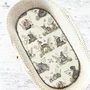 Cearceaf cu elastic, MimiNu, Pentru landou, carucior si cosulet, Dimensiune 80x35 cm, Din bumbac certificat Oeko Tex Standard 100, Design, Calm Forest Natural