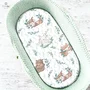 Cearceaf cu elastic, MimiNu, Pentru landou, carucior si cosulet, Dimensiune 80x35 cm, Din bumbac certificat Oeko Tex Standard 100, Lulu Natural