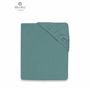 MimiNu - Cearceaf cu elastic, Pentru pat 160x80 cm, Din terry, Material certificat Oeko Tex Standard 100, Nepal Green - 1
