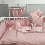Cearceaf cu elastic, MimiNu, Pentru patut 120X60 cm, Din bumbac certificat Oeko Tex Standard 100, Colectia Royal, Powder Pink - 5