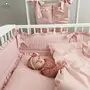 Cearceaf cu elastic, MimiNu, Pentru patut 120X60 cm, Din bumbac certificat Oeko Tex Standard 100, Colectia Royal, Powder Pink - 11