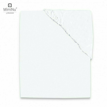 MimiNu - Cearceaf Jerse cu elastic, Pentru pat 160x80 cm, Material certificat Oeko Tex Standard 100, White