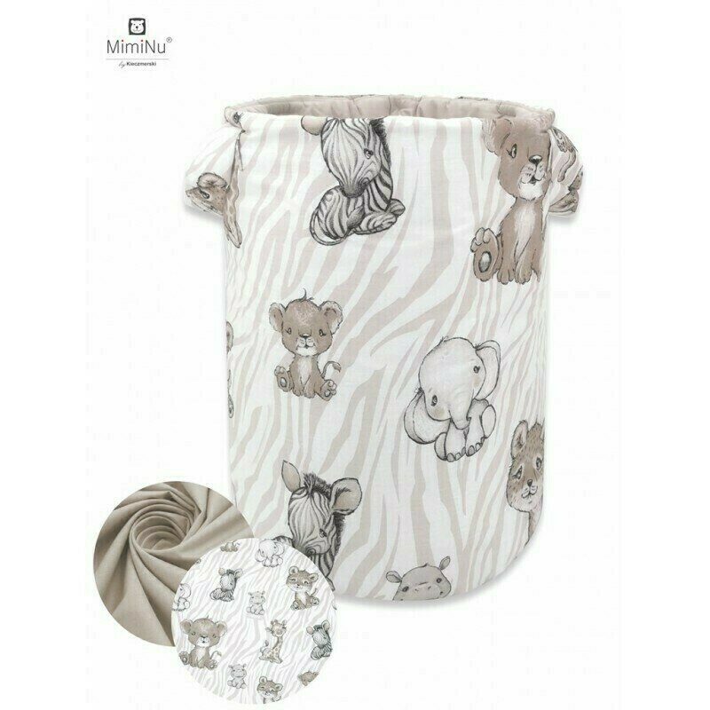 Cutie depozitare jucarii, MimiNu, Din bumbac certificat Oeko Tex Standard 100, Cu manere, 50x35 cm, Safari Beige