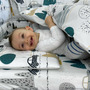 Cosulet bebelus, MimiNu, Pentru dormit, Baby Cocoon 75x55 cm, Husa 100% bumbac, Din bumbac certificat Oeko Tex Standard 100, Childrens Journey Grey - 3