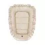 Cosulet bebelus, MimiNu, Pentru dormit, Baby Nest 55 x 75 cm, Cu Volanase, Din catifea, Nugat - 1
