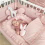 Cosulet bebelus, MimiNu, Pentru dormit, Baby Nest 55 x 75 cm, Cu Volanase, Husa 100% bumbac, Din bumbac certificat Oeko Tex Standard 100, Colectia Royal, Powder Pink - 3