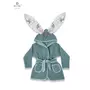 Halat de baie, MimiNu, Cu urechi, 5 - 7 ani, Moale, Cu buzunare, Cu cordon, Din bumbac si thermo fleece, Materiale certificate Oeko Tex Standard 100, Parachutes Olive - 2
