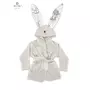Halat de baie, MimiNu, Cu urechi, 5 - 7 ani, Moale, Cu buzunare, Cu cordon, Din bumbac si thermo fleece, Materiale certificate Oeko Tex Standard 100, Safari Beige - 2