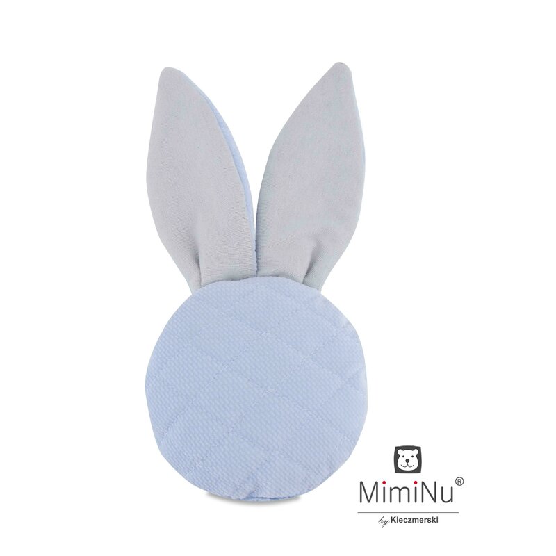 Jucarie zornaitoare, MimiNu, Din catifea matlasata, Material certificat Oeko Tex Standard 100, Mini Bunny, Blue