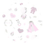 Jucarie textila, MimiNu, Lanka, Pentru bebelusi, Moale, Cu doua fete, Materiale certificate Oeko Tex Standard 100, 45 x 27 cm, Baby Shower Pink - 2