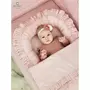 Lenjerie patut cu 4 piese, MimiNu, Pentru patut 120x60 cm, Cu doua protectii laterale, Cu volanase, Din bumbac certificat Oeko Tex Standard 100, Colectia Royal, Powder Pink - 6