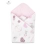 MimiNu - Paturica de infasat multifunctionala standard, 75x75 cm, Din bumbac, Baby Shower Pink/Pink