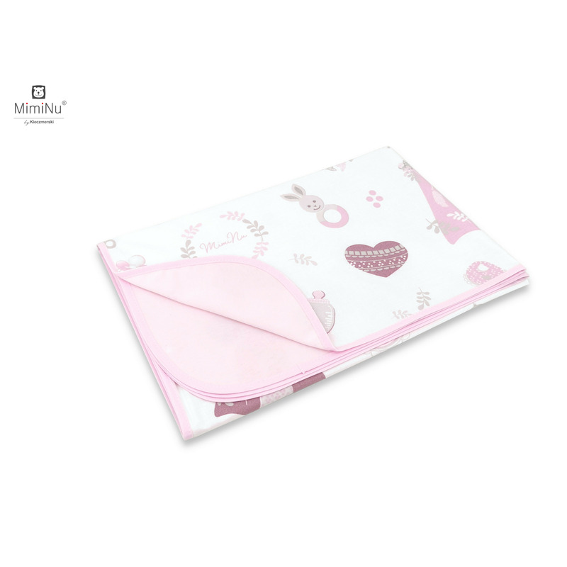 Paturica moale, MimiNu, Cu doua fete, Dimensiune 75x100 cm, Din bumbac certificat Oeko Tex Standard 100, Baby Shower Pink