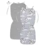 Salteluta pentru carucior, MimiNu, Reversibila, Cu doua fete, Din catifea si bumbac, Materiale certificate Oeko Tex Standard 100, 78 x 34 cm, Design, Dragons/Gray - 2