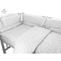 Lenjerie patut cu 5 piese, MimiNu, Pentru patut 120x60 cm, Cu pilota si perna, Din bumbac certificat Oeko Tex Standard 100, Mini Gray Stars - 4