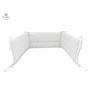 Lenjerie patut cu 5 piese, MimiNu, Pentru patut 120x60 cm, Cu pilota si perna, Din bumbac certificat Oeko Tex Standard 100, Mini Gray Stars - 6