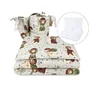 Lenjerie patut cu 5 piese, MimiNu, Pentru patut 120x60 cm, Cu pilota si perna, Din bumbac certificat Oeko Tex Standard 100, Teddy Bear On Moon - 1