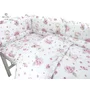 Lenjerie patut cu 6 piese, MimiNu, Pentru patut 120x60 cm, Cu pilota si perna, Cu doua aparatori laterale, Din bumbac certificat Oeko Tex Standard 100, Design, Pink Ballerina - 4