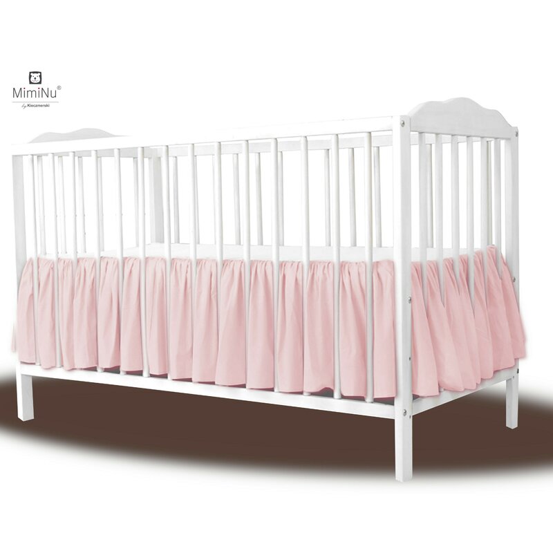 Volanas pentru saltea de patut, MimiNu 120x60 cm, Din bumbac certificat Oeko Tex Standard 100, Colectia Royal, Powder Pink