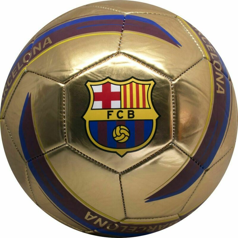 Minge de fotbal Marimea 5, Metalica Logo Gold Fc Barcelona