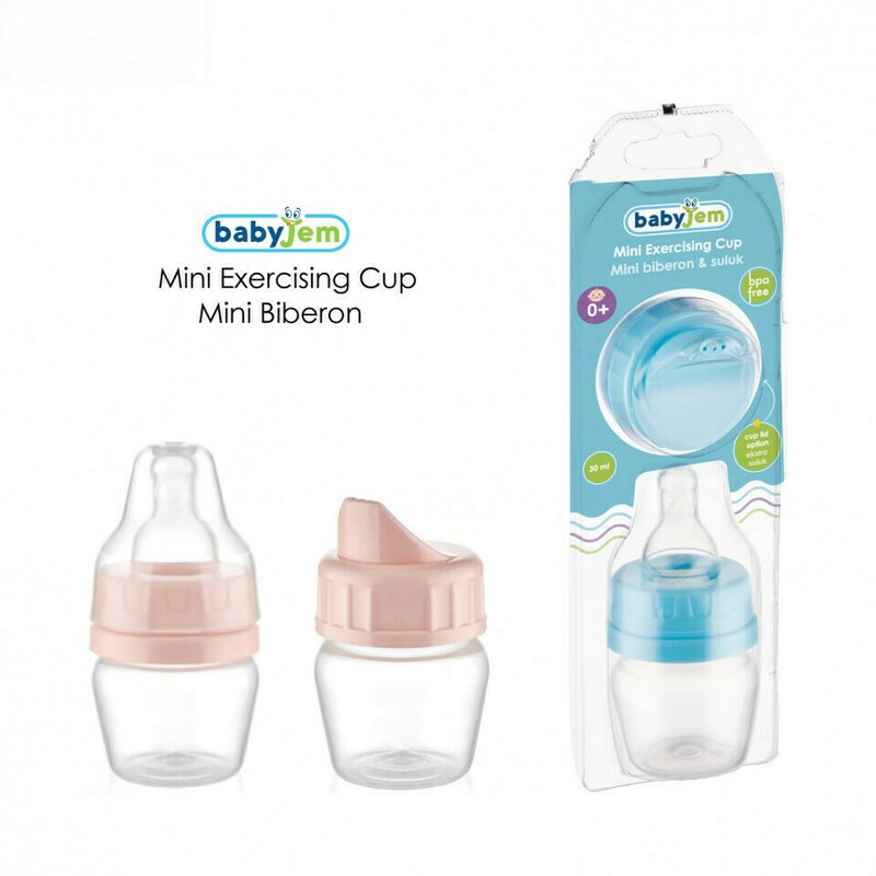 Mini biberon 2 in 1 Cana si biberon din sticla BabyJem 30 ml (Culoare: Somon)