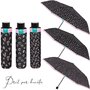 Mini umbrela ploaie pliabila negru cu roz - 1
