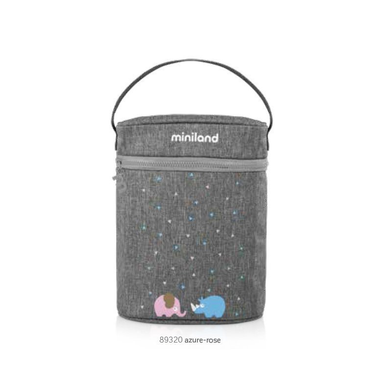 Miniland baby - geanta izoterma dubla thermibag azure-rose, gri