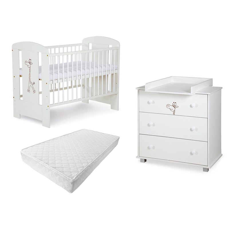 Klups - mobila bebe safari giraffe 2, 120x60 cm, alb