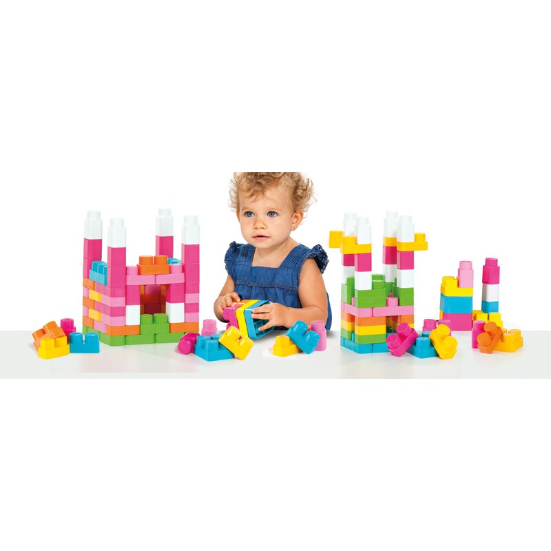 Molto - set de constructie cutie cu 35 de cuburi, roz