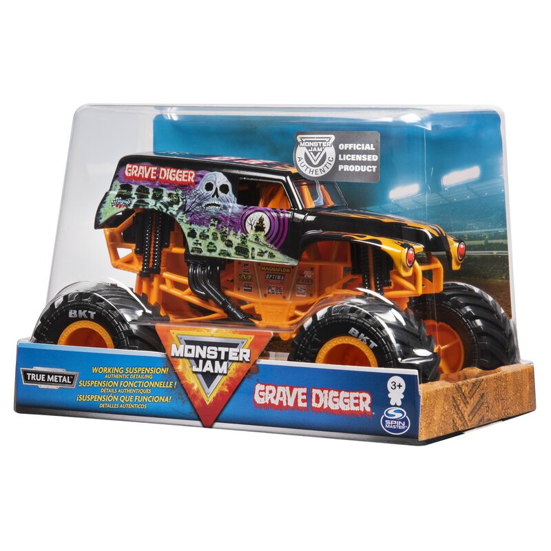 Spin Master - Macheta Grave digger , Monster Jam , Metalica, Scara 1:24