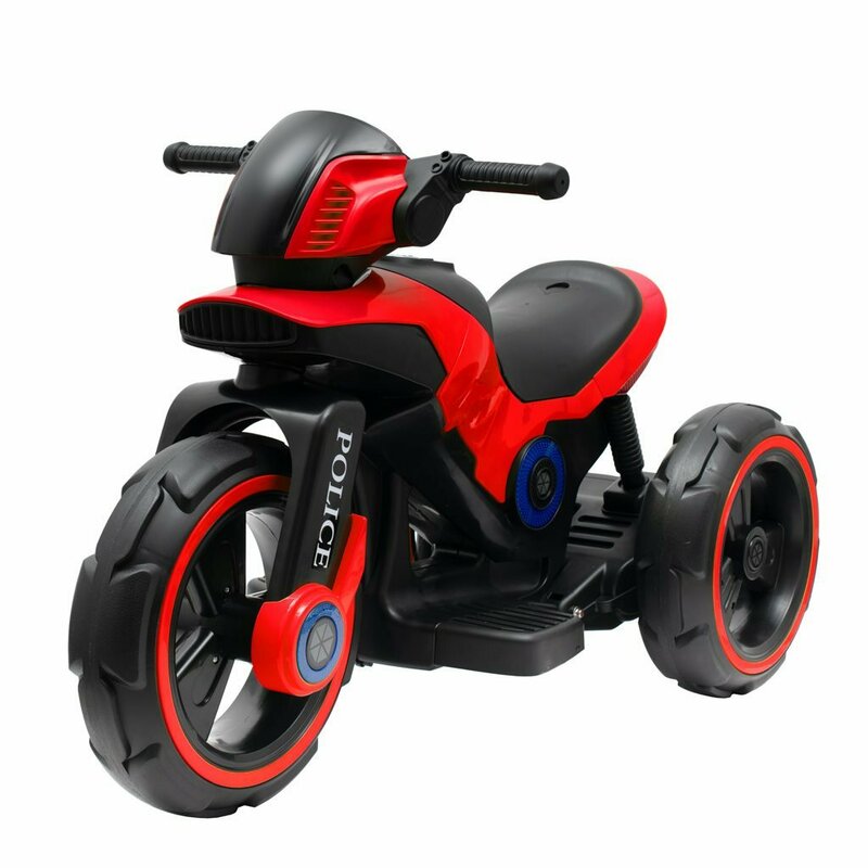Motocicleta electrica pentru copii, Baby Mix, Cu efecte sonore si luminoase, Police, Red